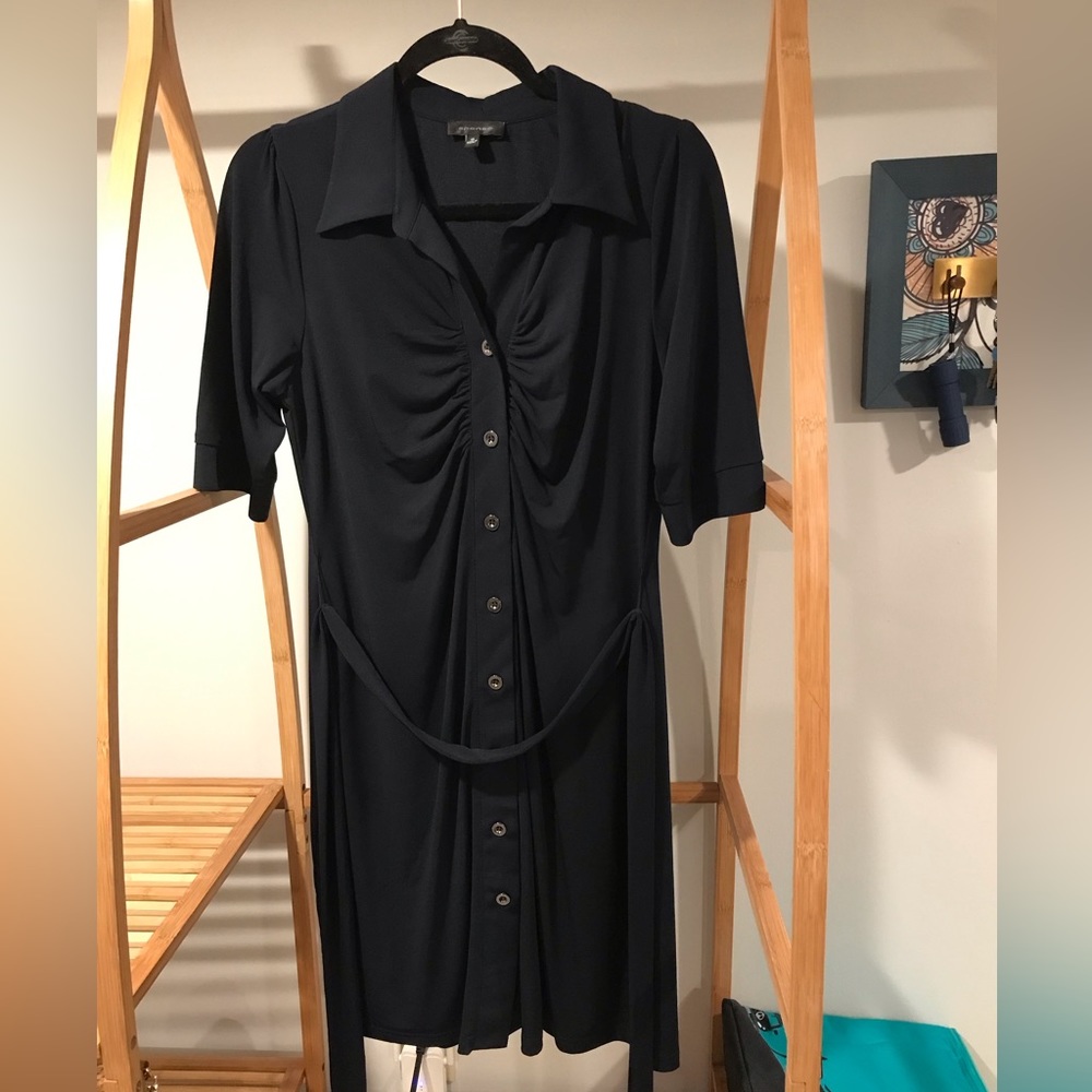 Navy blue button front dress from Spense
